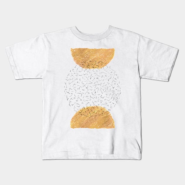 Mid century abstract circles Kids T-Shirt by WhalesWay